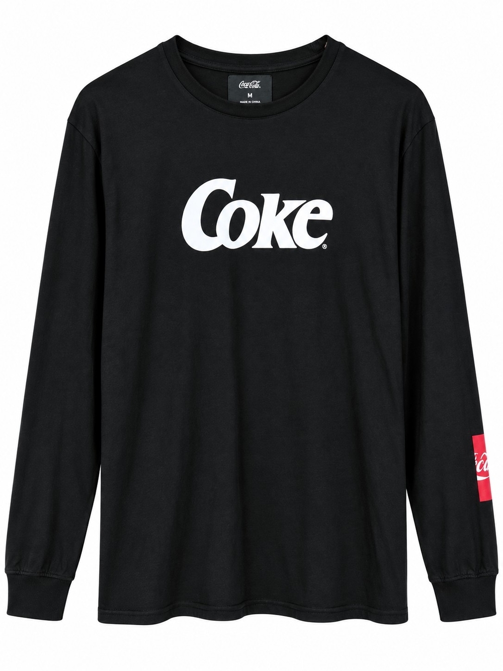 Coca-Cola by PacSun Long Sleeve Shirt Men's M Black Graphic Coke Front Back